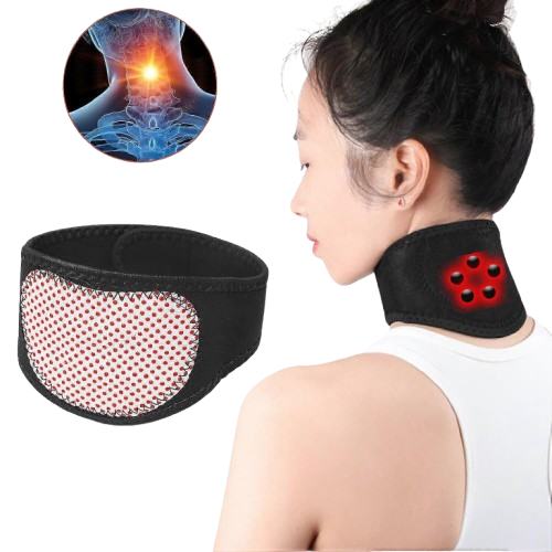 Self-heating neck support frame, equipped with magnetic neck massage function, provides relaxation and warmth without the need